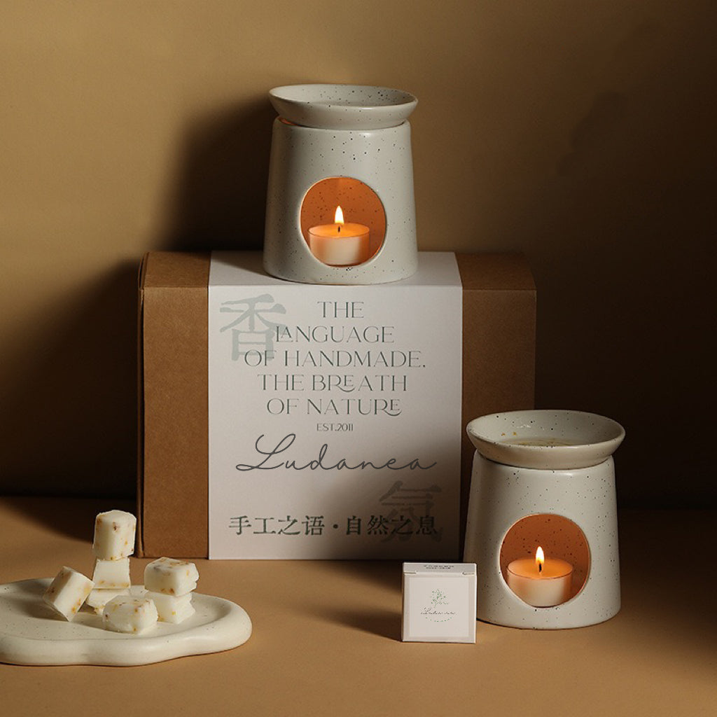Set de Quemador de Cerámica con Velas